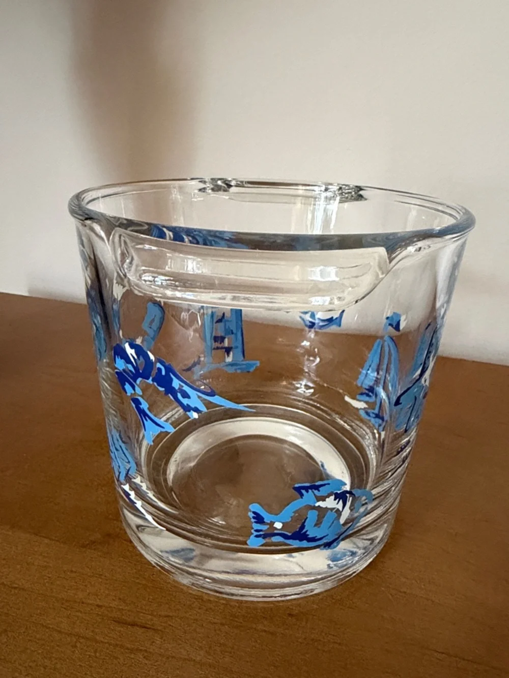 Vintage Luminarc Nautical Glass Ice Bucket.